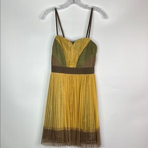 RYU Pleated Sweetheart Colorblock Sundress Size Medium NWT